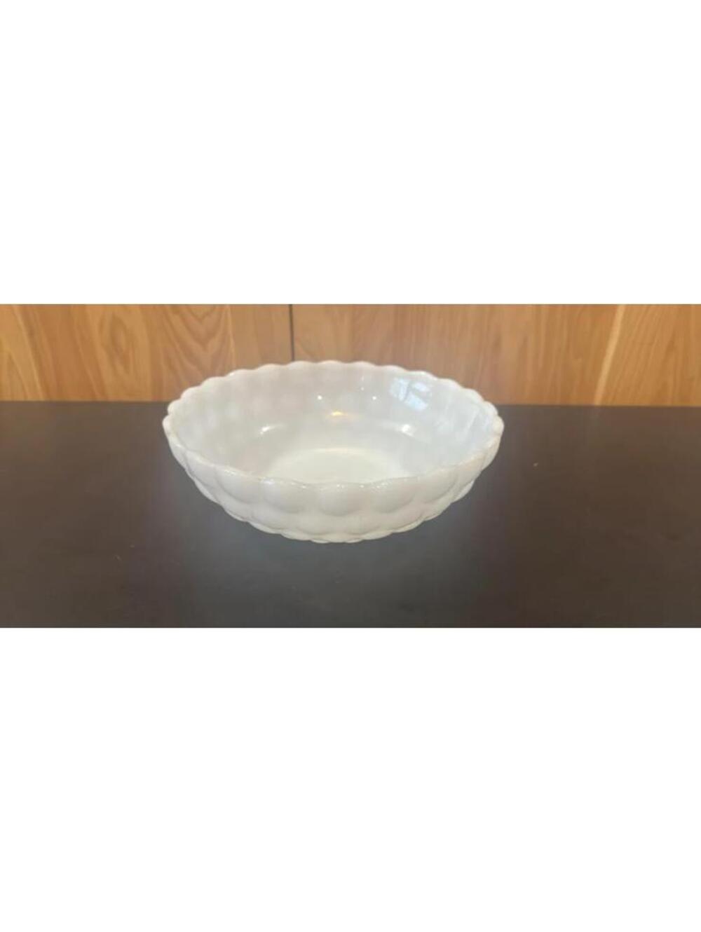 White Hobnail Bowl Milk Glass Style
